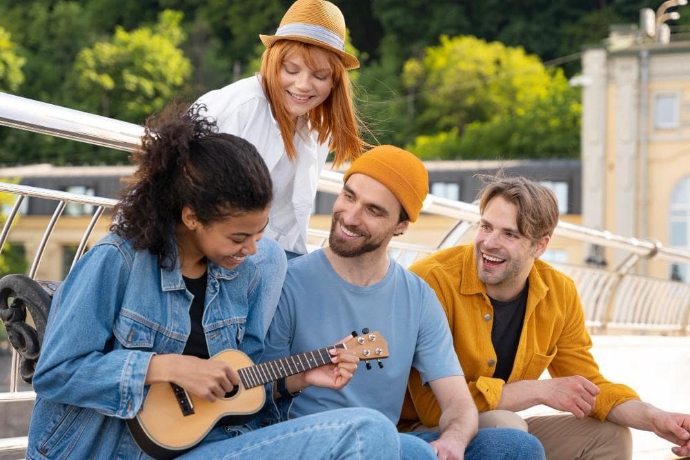 students play guitar